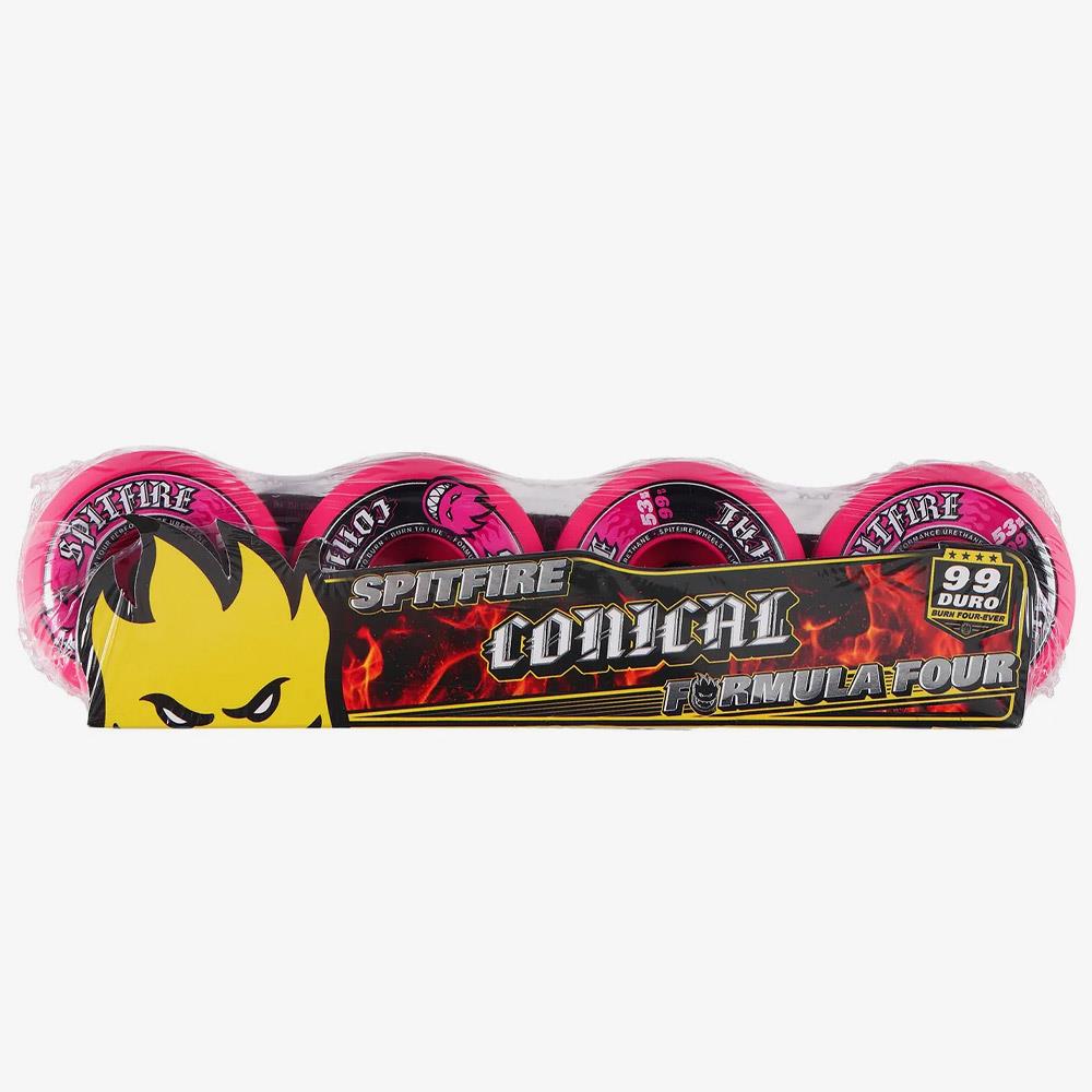 Spitfire Formula 4 Team Conical Colors 53mm Skateboard Wheels Pink 99a