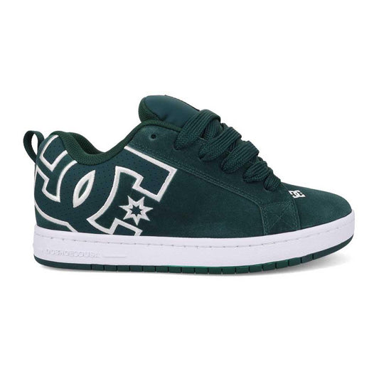 DC Shoe Co Court Graffik Skate Shoes Dark Green White