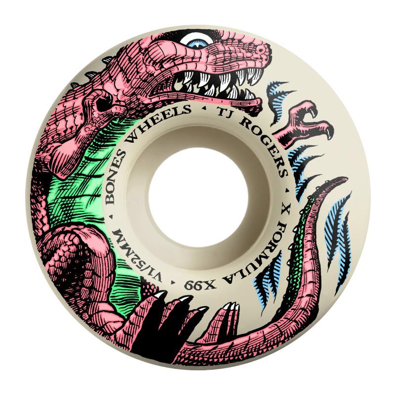 Bones Skateboard Wheels TJ Rogers Dino-Sortas 99A  V1 Standard 52mm