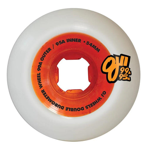 OJ Double Duro Skateboard wheels Double Duro 101a/95a White/Orange 54mm