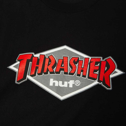 HUF x Thrasher Logo Short Sleeve T-Shirt Black