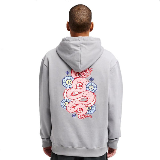 RVCA Dalas Snake Pullover Hooded Sweatshirt Monument Grey