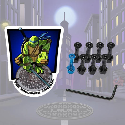 THC The Hardware Company TMNT Leo Blue Skateboard Nuts & Bolts 1" Allen Key & Sticker