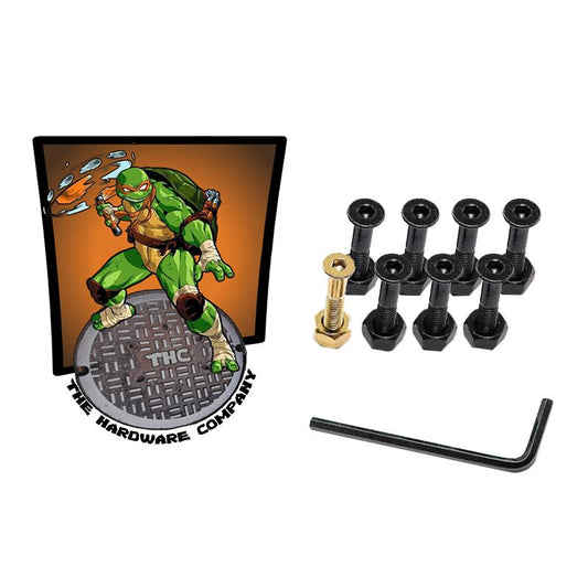 THC The Hardware Company TMNT Mickey Orange Skateboard Nuts & Bolts 1" Allen Key & Sticker