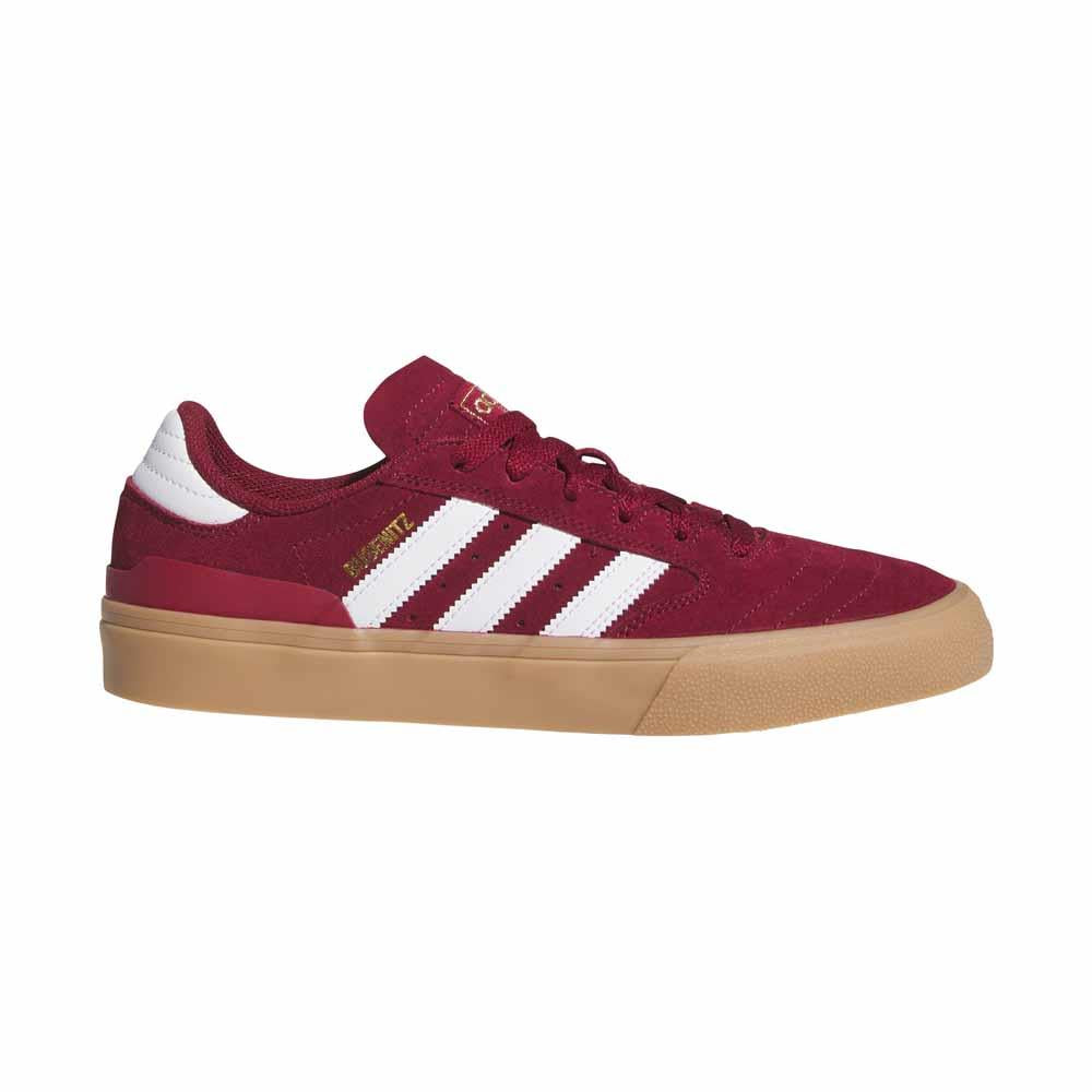 Adidas Skateboarding Busenitz Vulc II Collegegiate Burgundy Cloud White Gold Metalic Skate Shoes