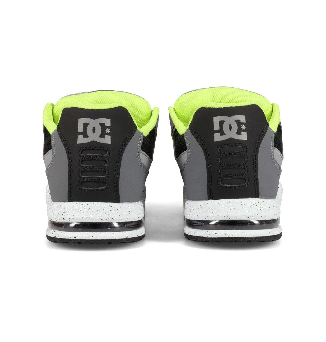 DC AT-2 Grey Black Lime Leather Skate Shoes