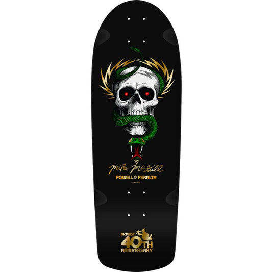 Powell Peralta Mike McGill Skull Snake 40th Anniversary McTwist Skateboard Deck Black 10"