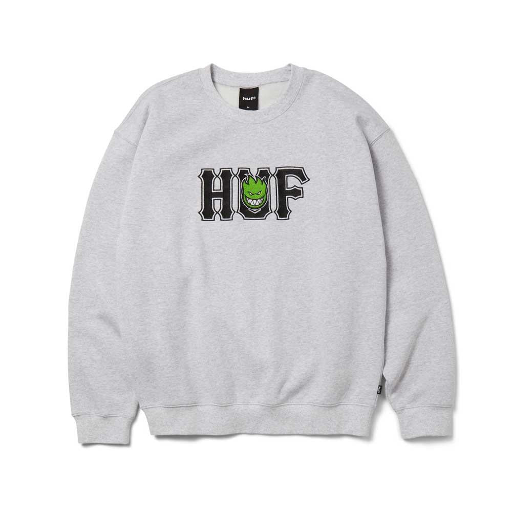 HUF X Spitfire Union Crewneck Sweatshirt Heather Grey