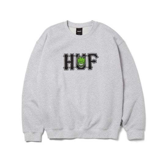 HUF X Spitfire Union Crewneck Sweatshirt Heather Grey