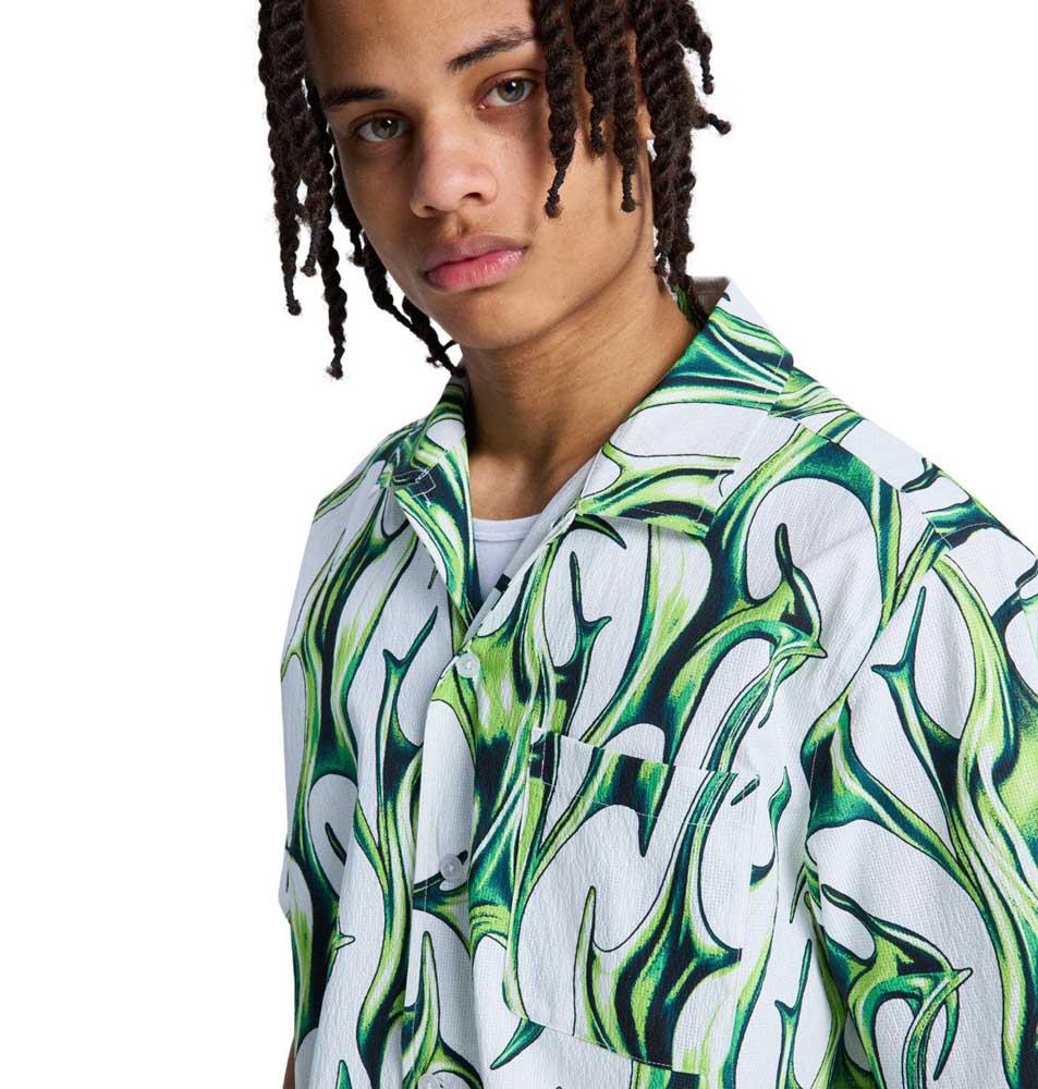 DC Full On Resort Shirt Liquid Fuego White