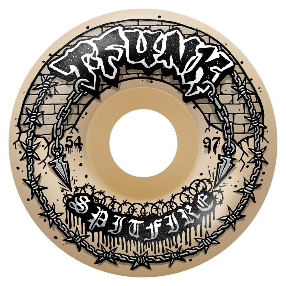 Spitfire T-Funk Raw Formula 4 Skateboard Wheels 97a Radial Full 54mm Natural