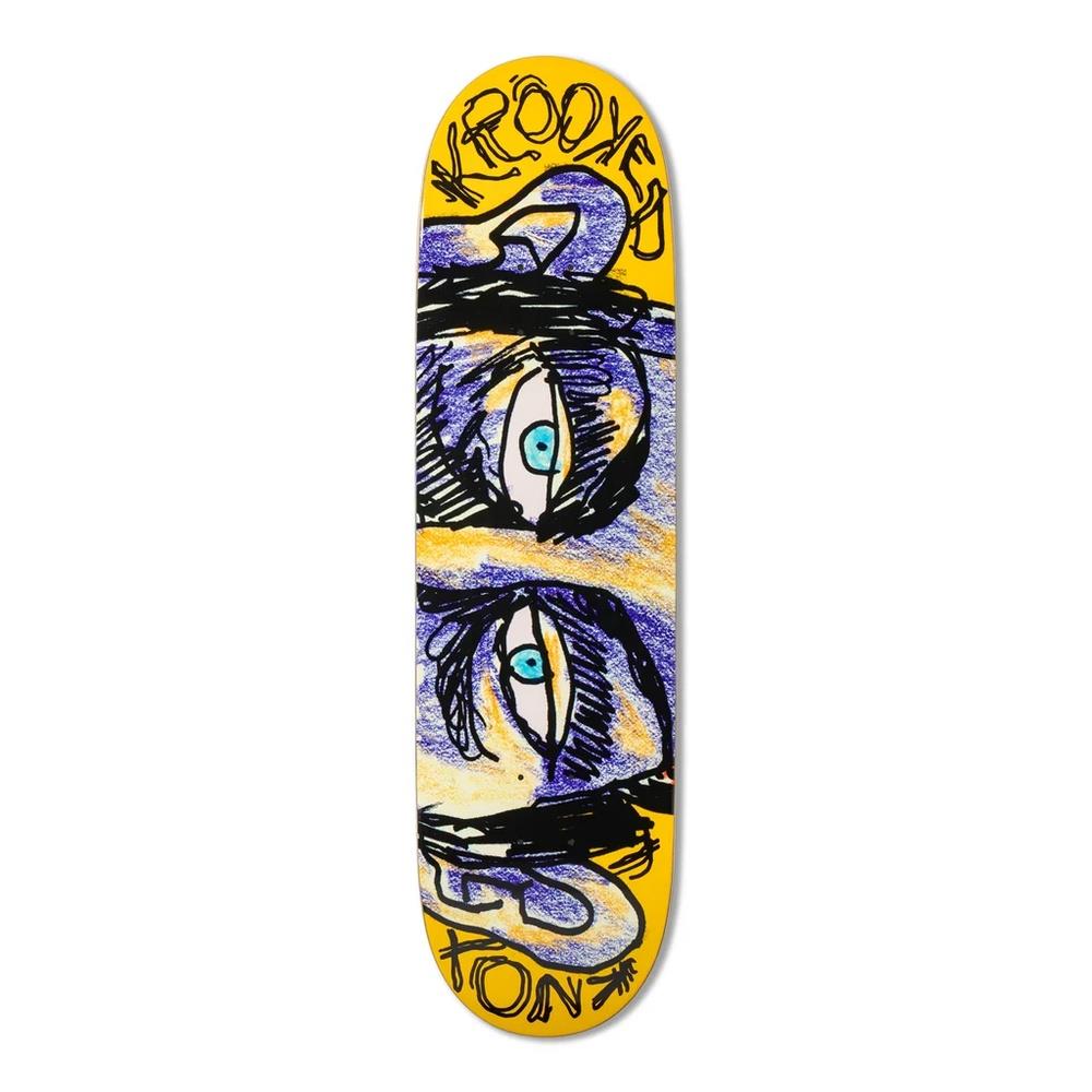 Krooked Knox Watcher Skateboard Deck Yellow 8.5"