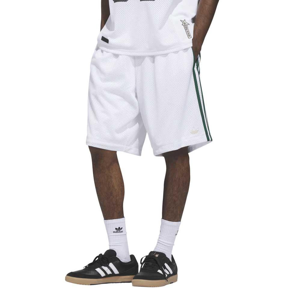 Adidas Skateboarding X Tyshawn Basket Ball Shorts White Matte Gold Collegiate Green
