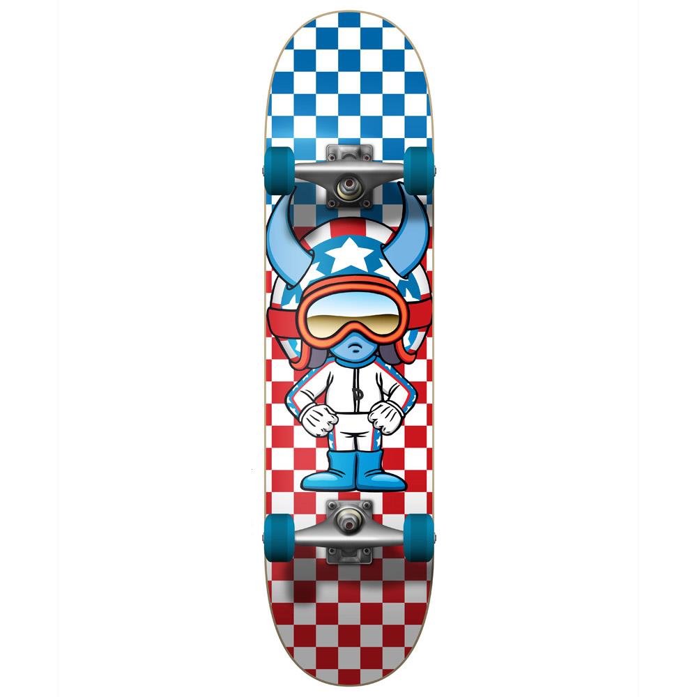 Speed Demons Stars Factory Complete Skateboard Red White Blue Checks 8''