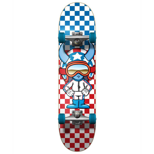 Speed Demons Stars Factory Complete Skateboard Red White Blue Checks 8''