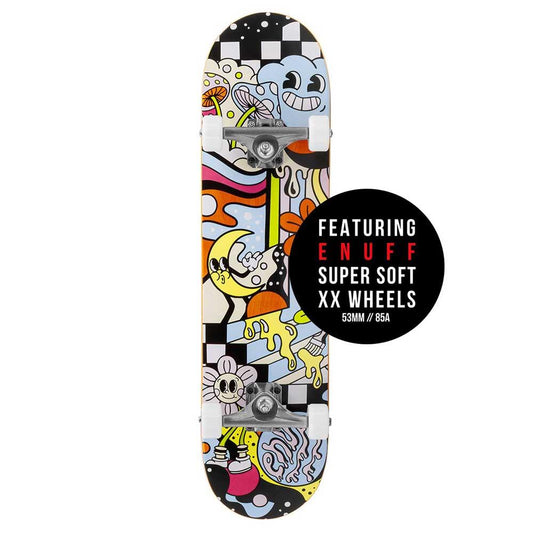 Enuff Meltworld Mini Dazed Complete Skateboard Super Soft 85A Wheels 7.25"
