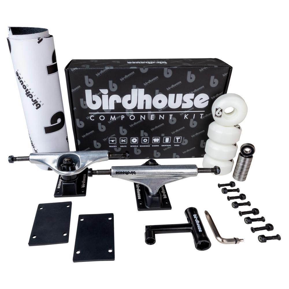 Birdhouse Skateboard Undercarriage Component Set Silver Black 5.5" Wheels Trucks Bearings Bolts