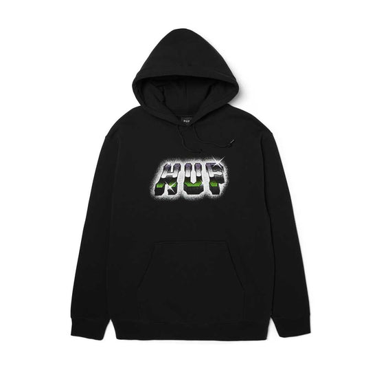 HUF Chrome Grit Pullover Hooded Sweatshirt Black