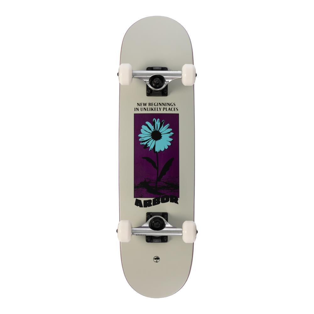 Arbor Street Factory Complete Skateboard Revert Daisy Mini White 7.5"