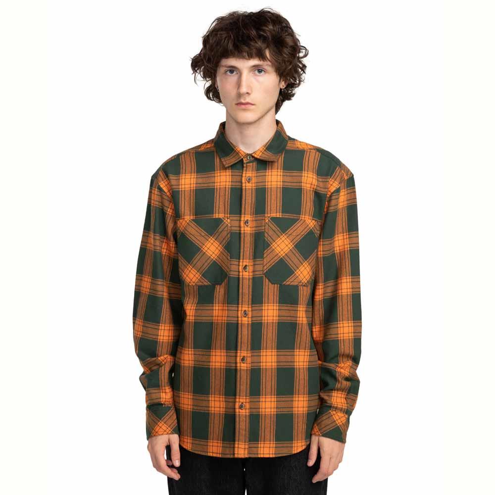 Element Skateboards Compass Long Sleeve Shirt Forest Chedder Plaid