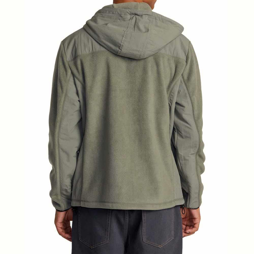 RVCA Block Hooded Zip Fleece Green Sage Leaf