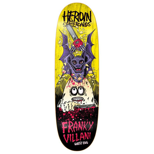 Heroin Skateboards Franky Villani Guest Egg Skateboard Deck 9.5”