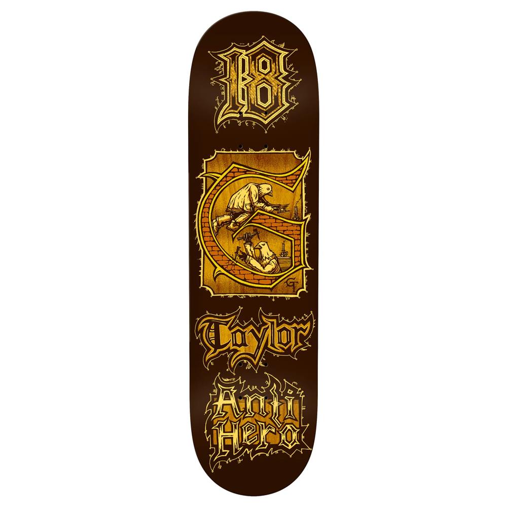 Anti Hero Grant Medieval Skateboard Deck Brown 8.38"