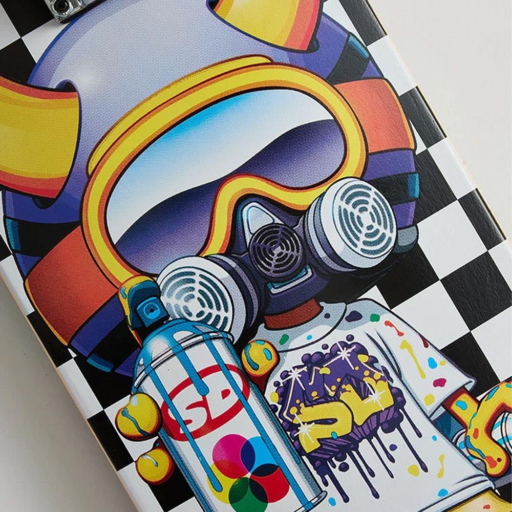 Speed Demons Tagger Factory Complete Skateboard Black White Checks 8.25''