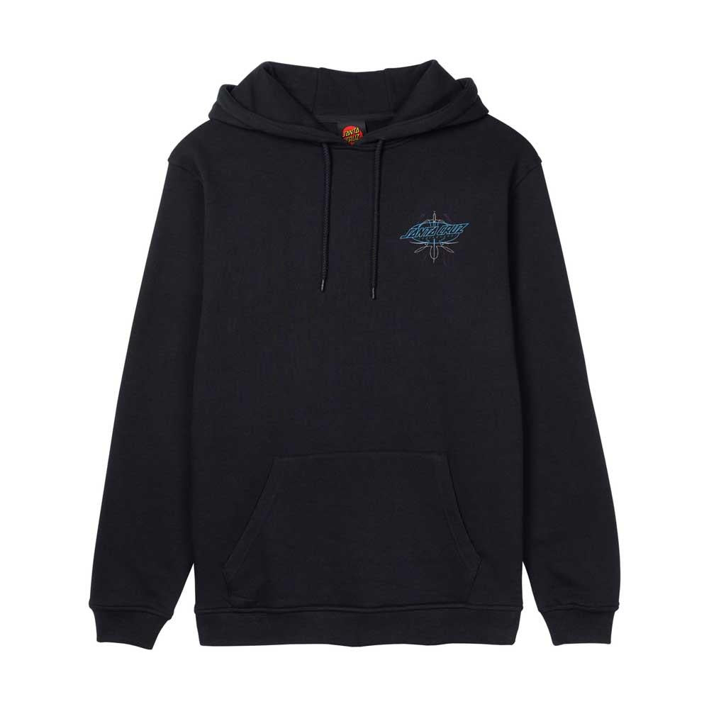 Santa Cruz Meek Pinstripe Slasher Hooded Sweatshirt Black