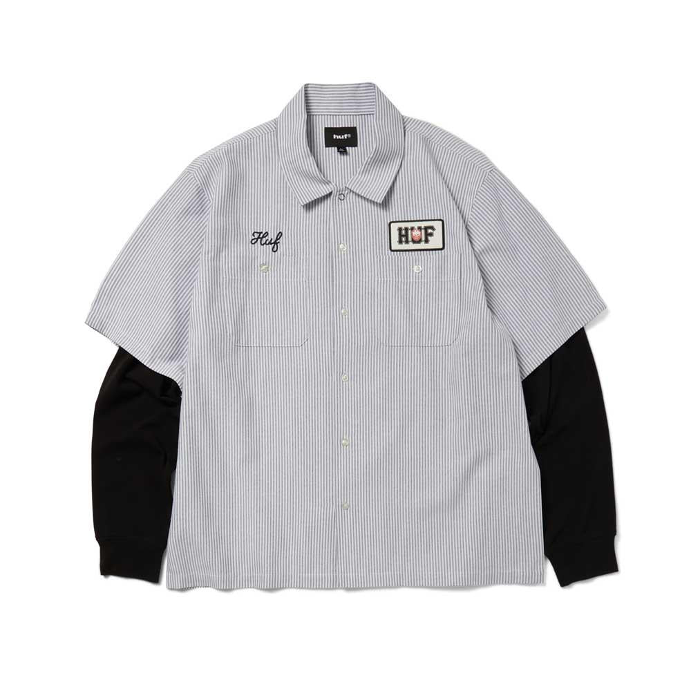 HUF X Spitfire Union Work Shirt Black White