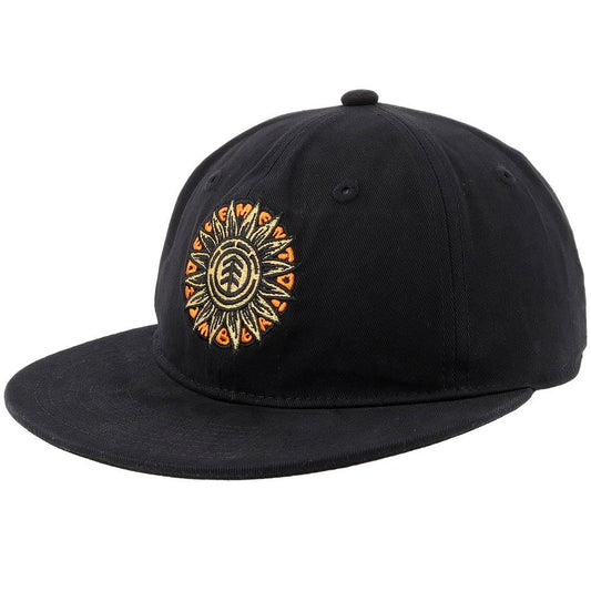 Element Timber 6 Panel Snapback Cap Flint Black