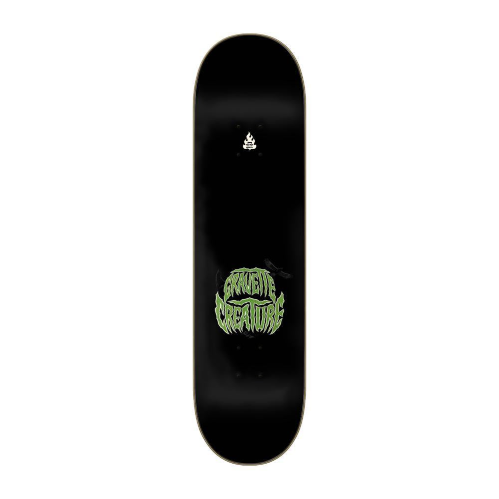 Creature Pro Gravette Hippie Skull IV Pro Black Green Skateboard Deck 8.3"