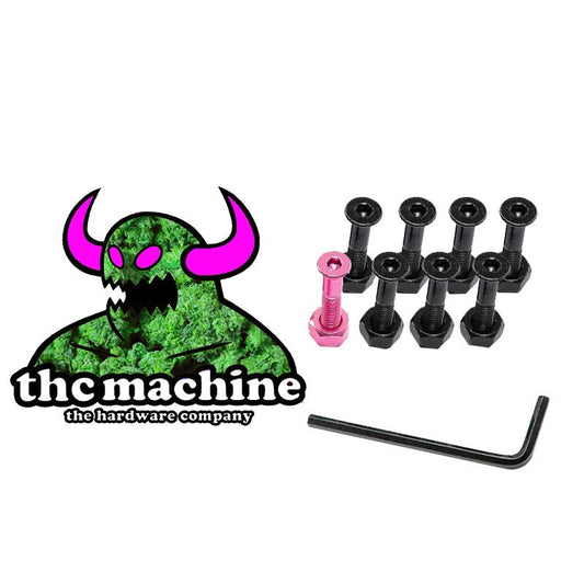 THC The Hardware Company Machine Pink  Skateboard Nuts & Bolts 1" Allen Key & Sticker