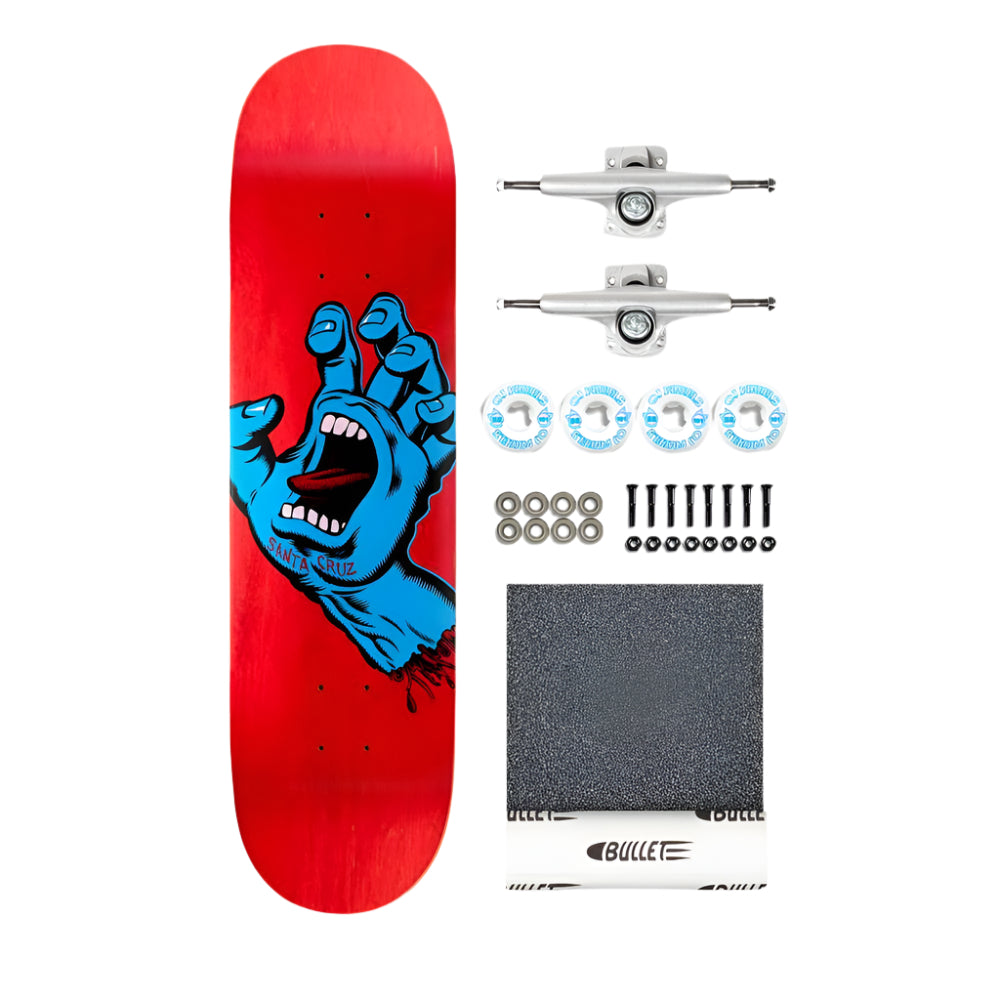 Santa Cruz Screaming Hand Red Complete Skateboard Kit 8"