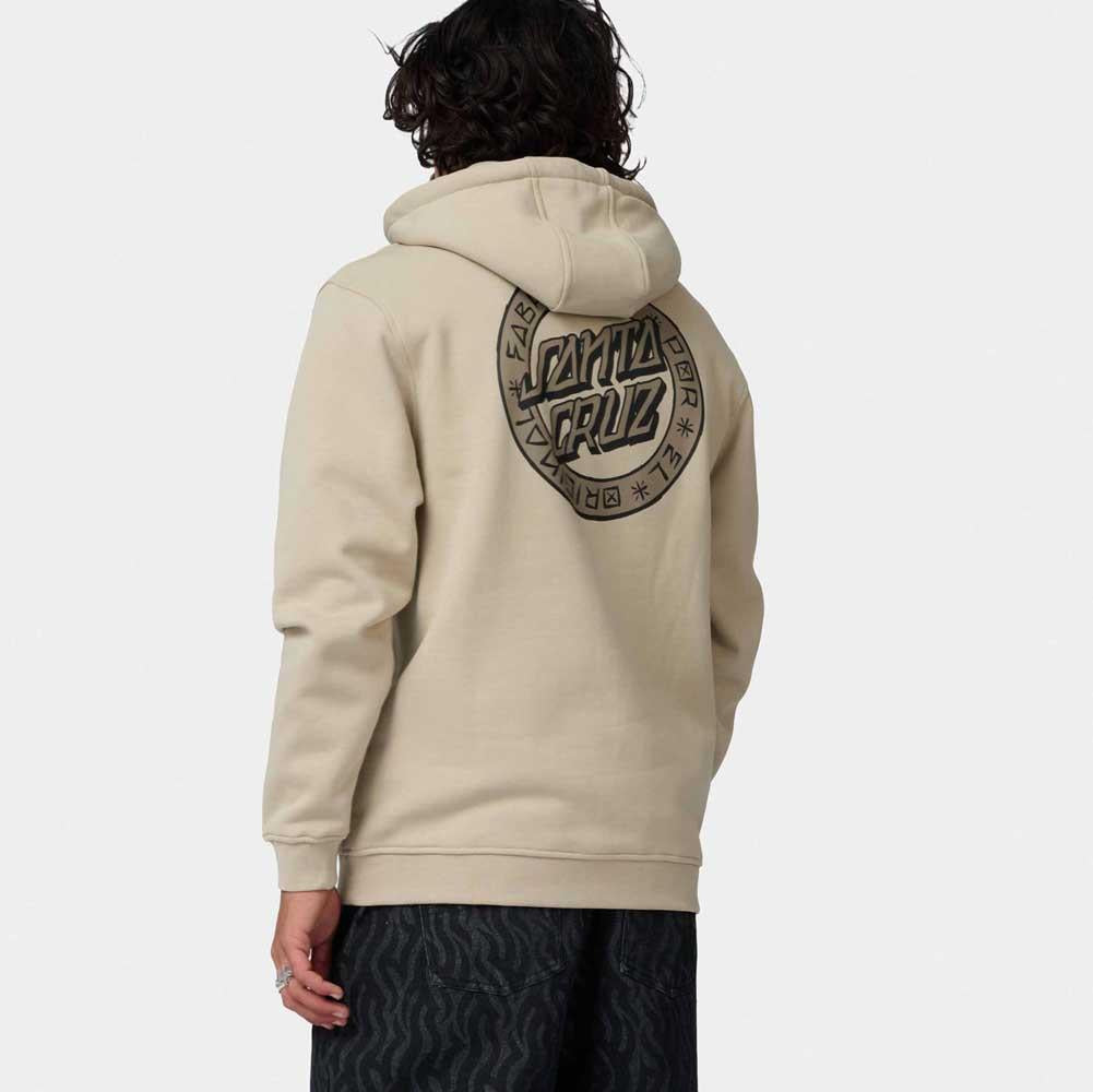Santa Cruz Loco Dot Hooded Sweatshirt Stone Grey