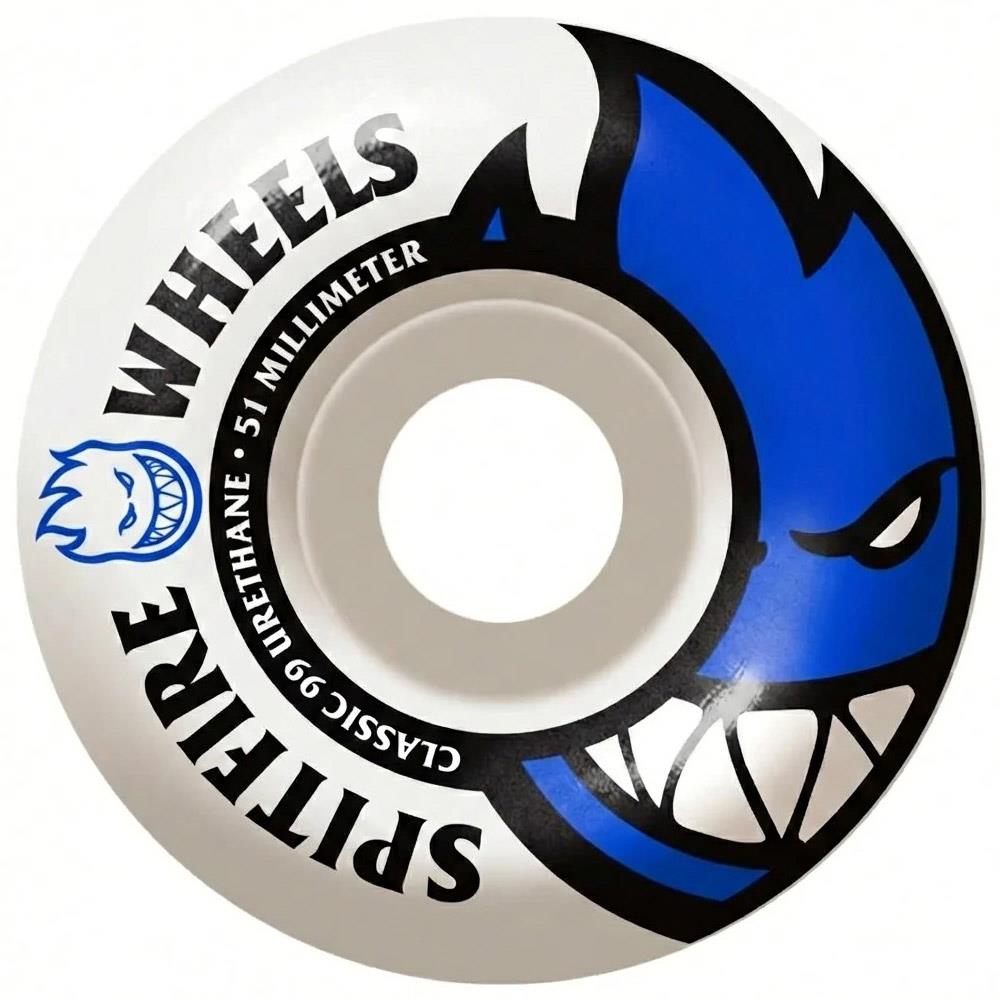 Spitfire Bighead Classic Skateboard Wheels 99du White Dark Blue 51mm