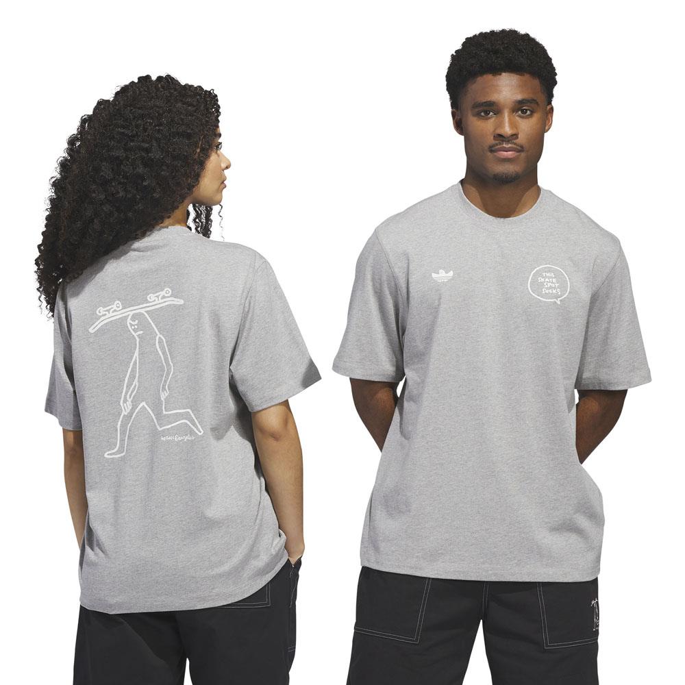 Adidas Skateboarding Gonz Spot T-Shirt Grey Heather
