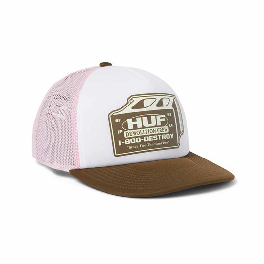 Huf Demolition Crew Trucker Cap Hat Pink