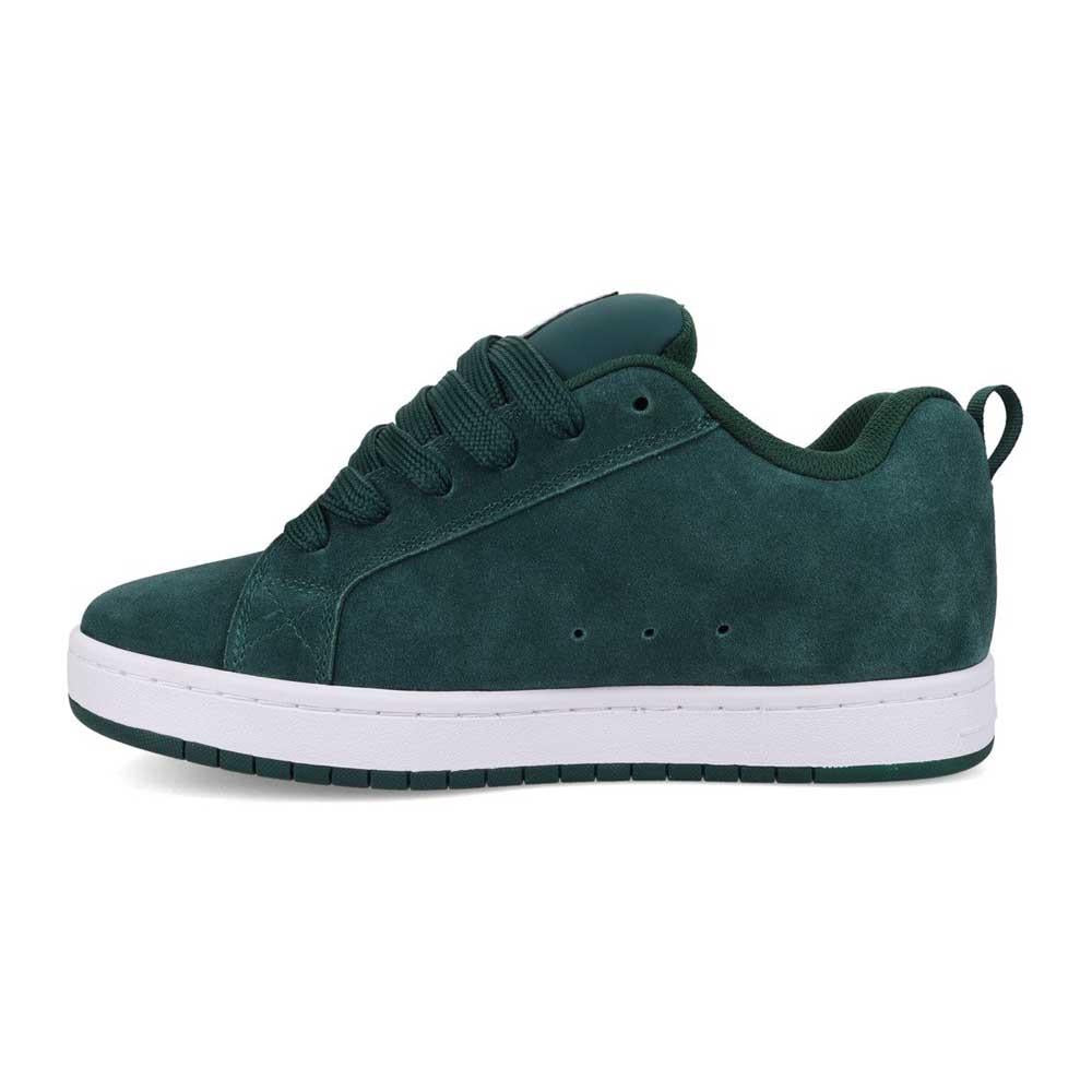 DC Shoe Co Court Graffik Skate Shoes Dark Green White