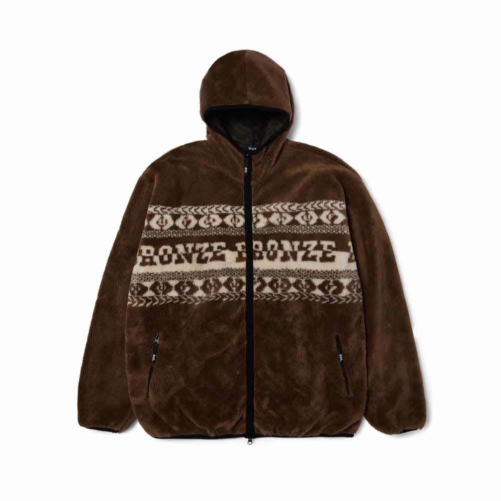 Huf X Bronze High Pile Full Zip Brown Fleece