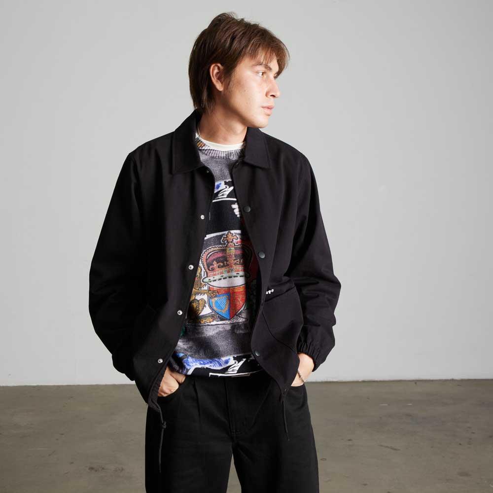 Huf 89 Twill Coaches Jacket Black White