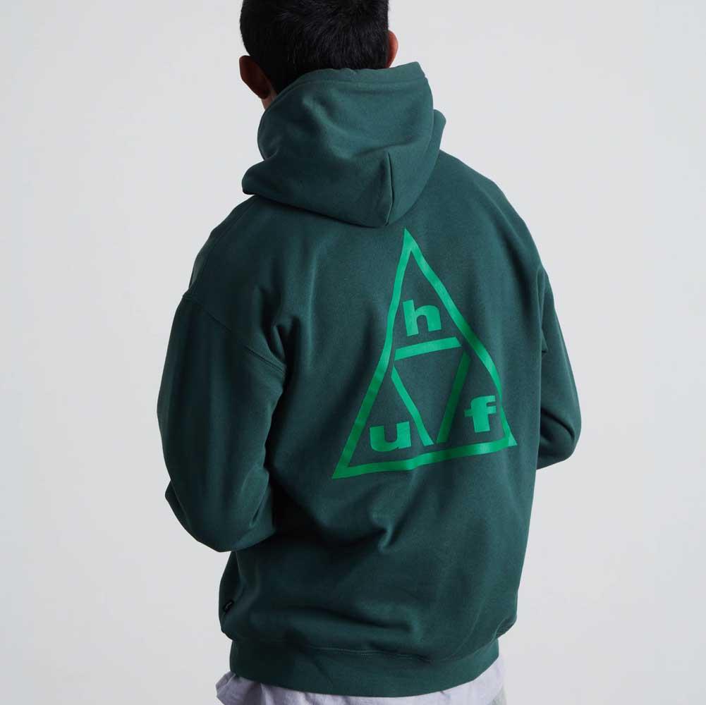 Huf Triple Triangle Pullover Hooded Sweatshirt Forest Green Green