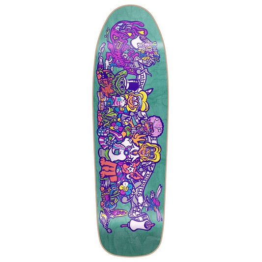 New Deal Howell Happy Hippies Neon HT Skateboard Deck Teal 9.375"