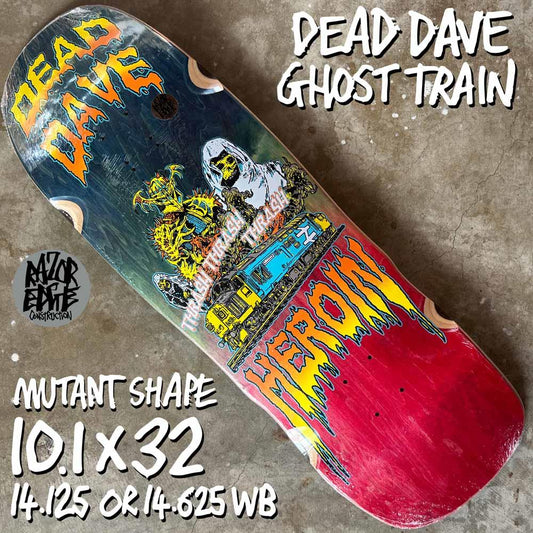 Heroin Skateboards Dead Dave Ghost Train Skateboard Deck 10"