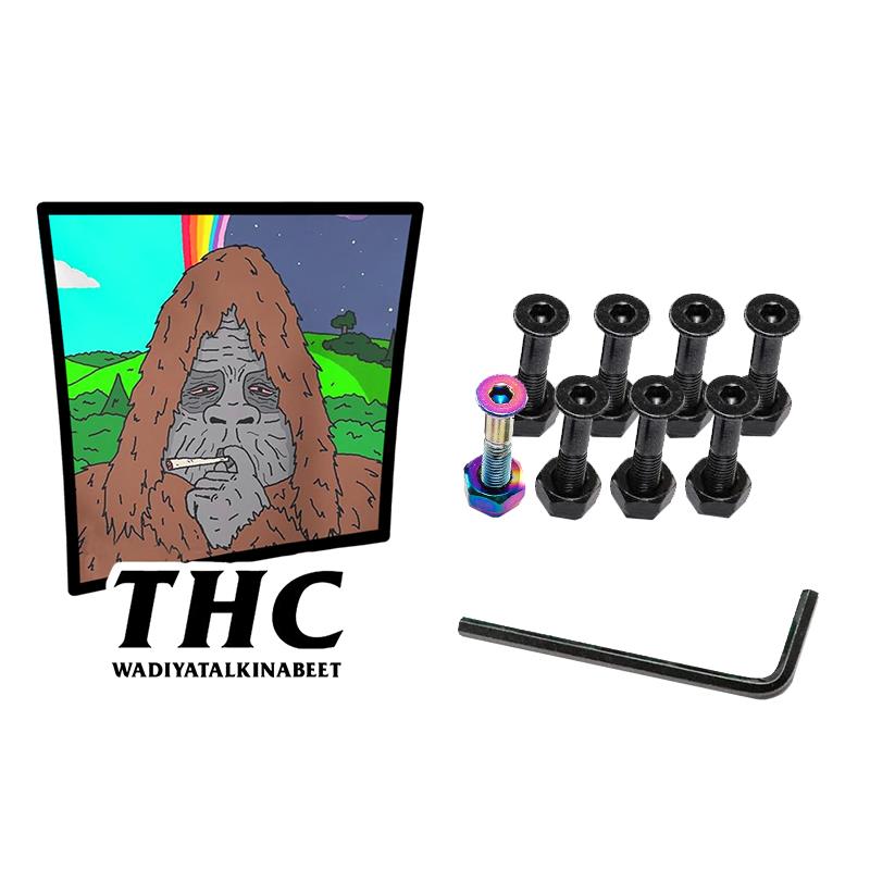 THC The Hardware Company Sassy Neo Skateboard Nuts & Bolts 1" Allen Key & Sticker