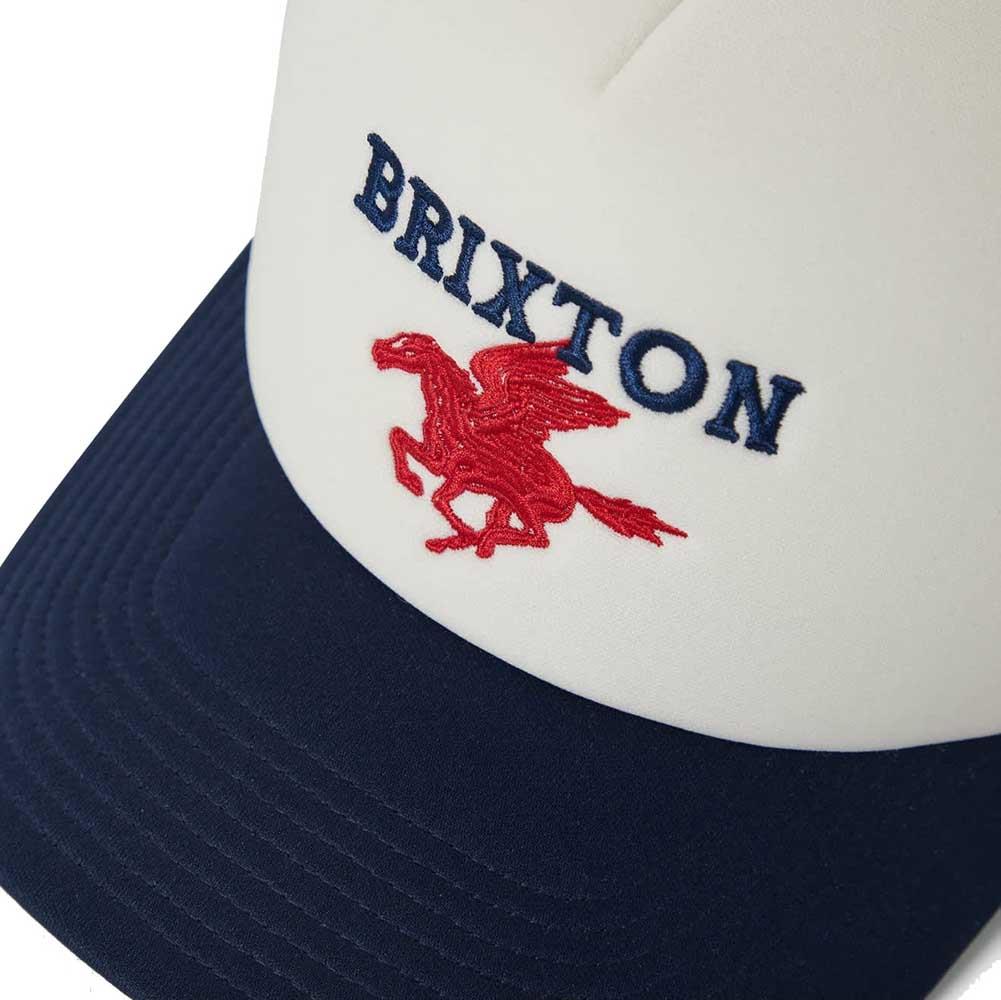 Brixton Pegasus NetPlus Trucker Cap Hat White Navy