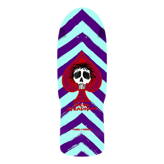 Powell Peralta Steadham Skull & Spade Skateboard Deck Purp Aqua Reissue Skateboard Deck 10"