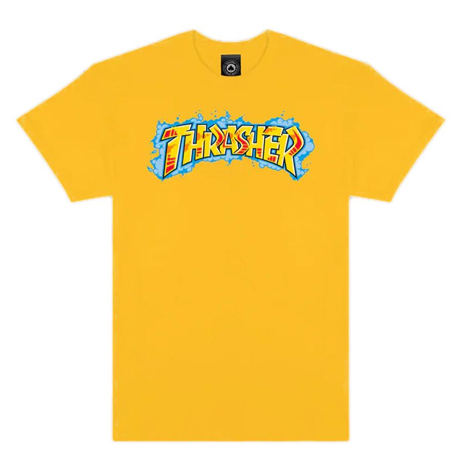 Thrasher Skateboard Magazine Graff  T-Shirt Gold