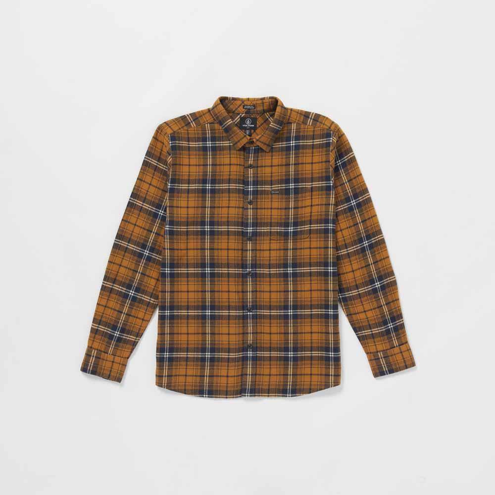 Volcom Caden Plaid Longsleeve Shirt Chestnut Brown