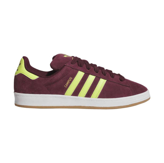 Adidas Skateboarding Campus ADV Maroon Semi Solar Yellow White Skate Shoes